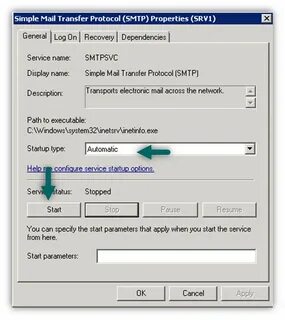 Как включить службу smtp