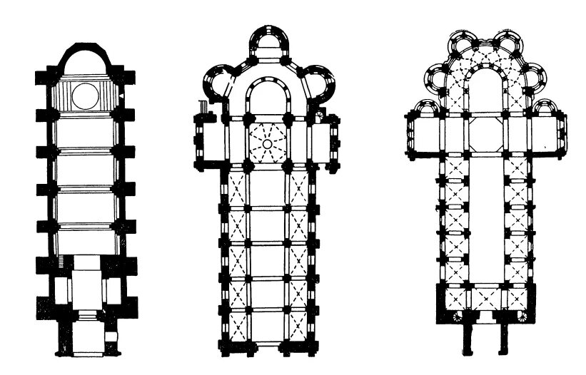 План собора базилика романский храм. Романская базилика схема храма. Романская базилика план. Церковь в клюни нартекс. Архитектура собора романский стиль план.