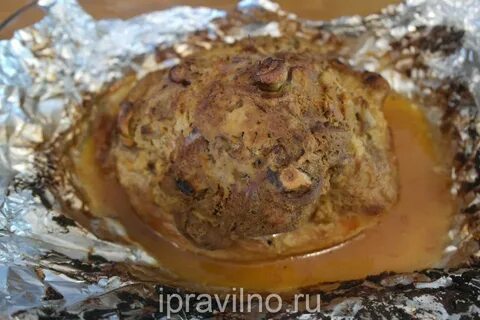 Мясо с горчицей в духовке в фольге