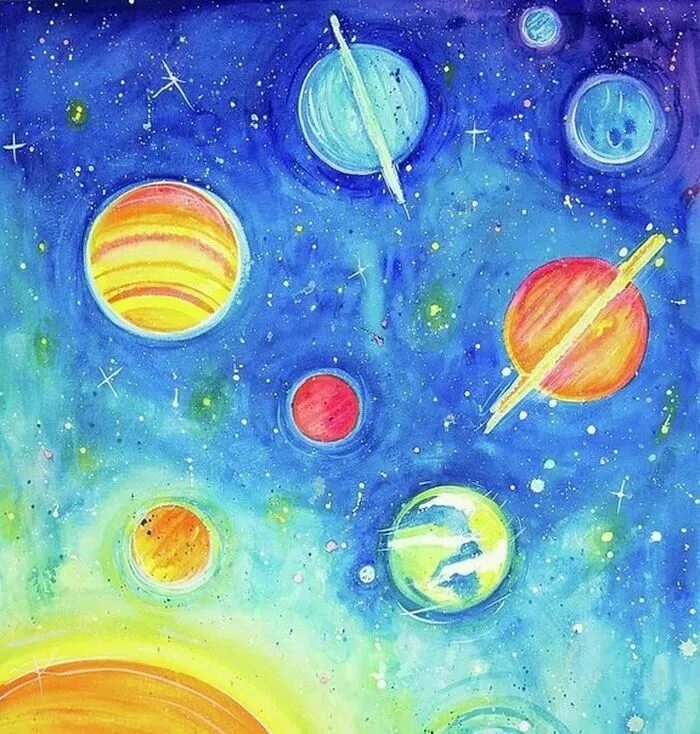 Космос рисунок. Рисунок на тему космос. Рисование космос. Космос рисунки красками. Как нарисовать планеты в космосе