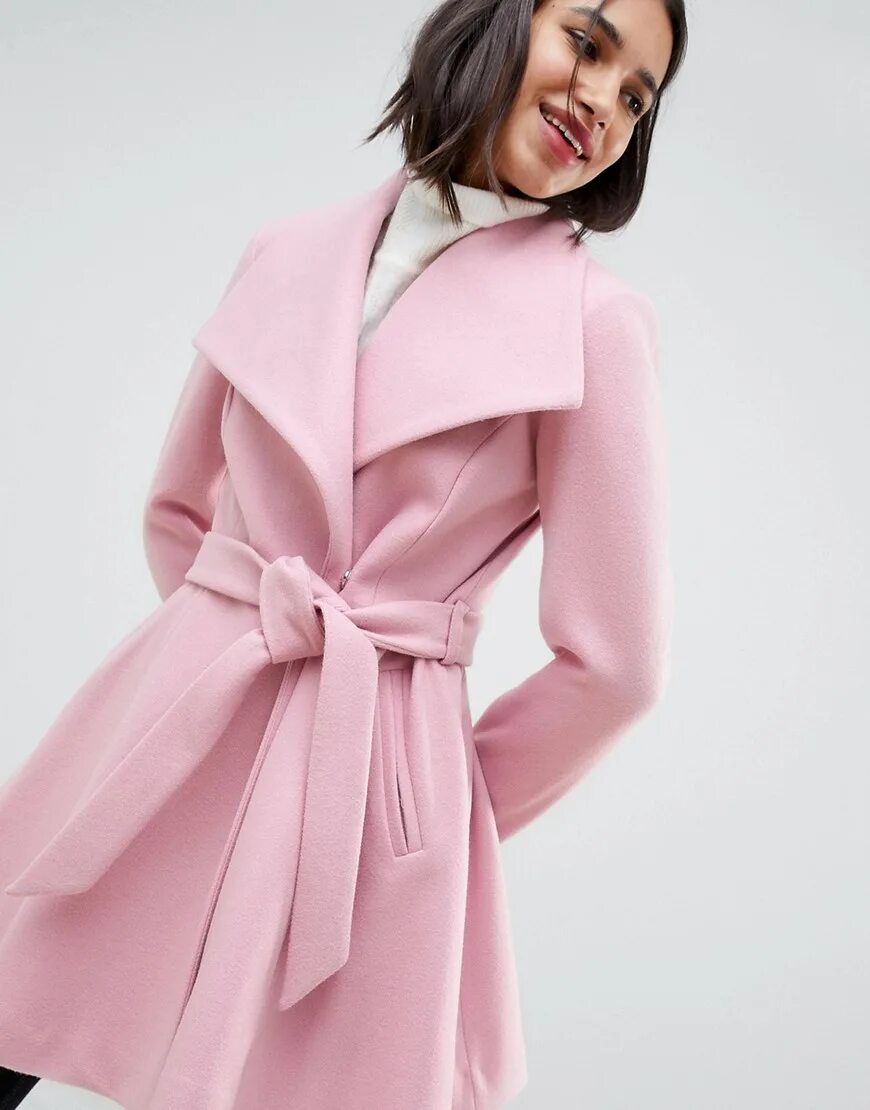 Пальто из вискозы. Пальто Асос розовое. Розовое пальто. Пальто с поясом женское. Пальто розовое с капюшоном.