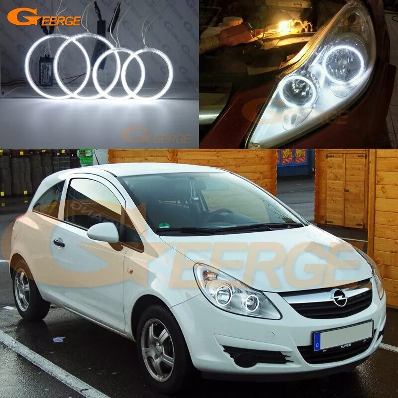 Фары opel corsa d. Ангельские глазки Опель Корса д. Лампы Опель Корса д 2008. Опель Корса д 2007 лампы. Фара Опель Корса д 2007.