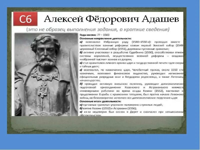 Информация о адашеве биографический портрет