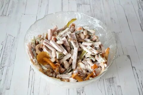 Салат огурцы опята