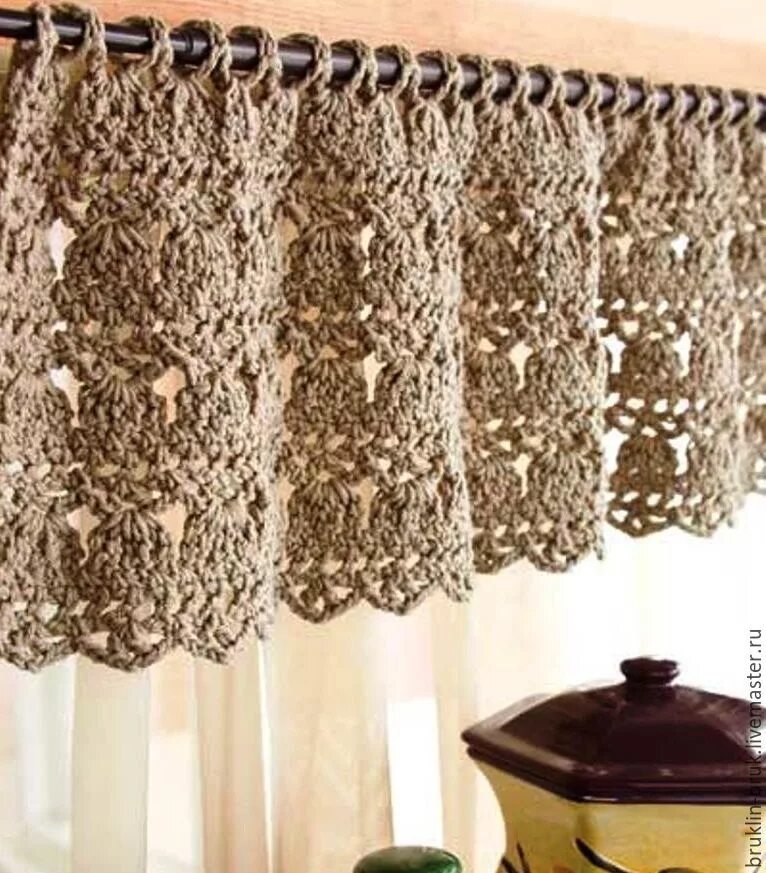 Pin en Cortinas, curtains Cortinas tejidas a crochet ganchillo, Cortinas de ganc