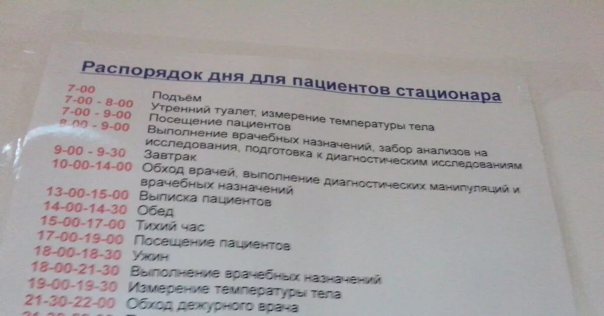 Обход врачей в больницах во сколько