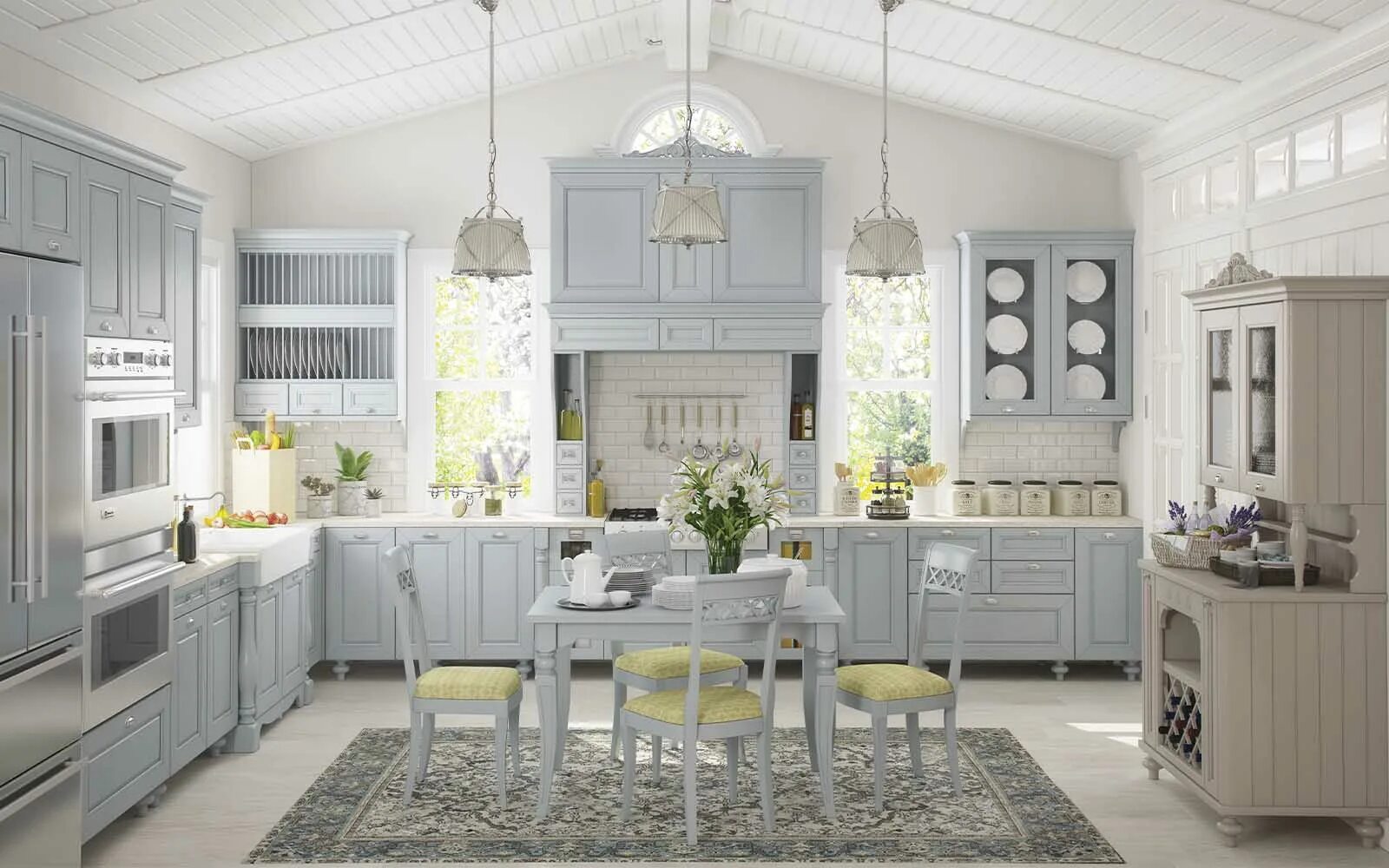 Early American Style Kitchen Cabinets Trendy farmhouse kitchen, Kitchen island d