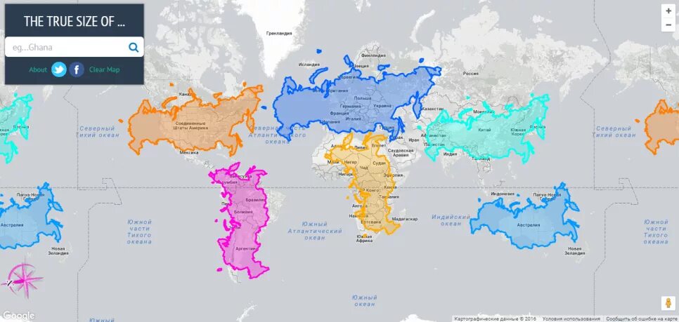 Территория африки и россии. Реальные Размеры континентов на карте.