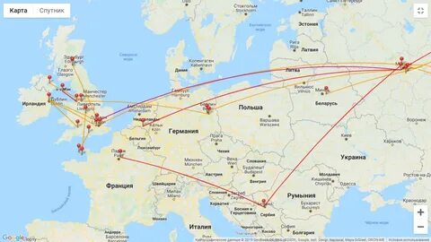 Карта полета москва