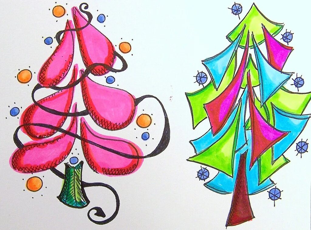 Что нового можно нарисовать. Новогодние рисунки. Креативная елка рисование. Елочка рисунок. Новогодняя елка рисунок.