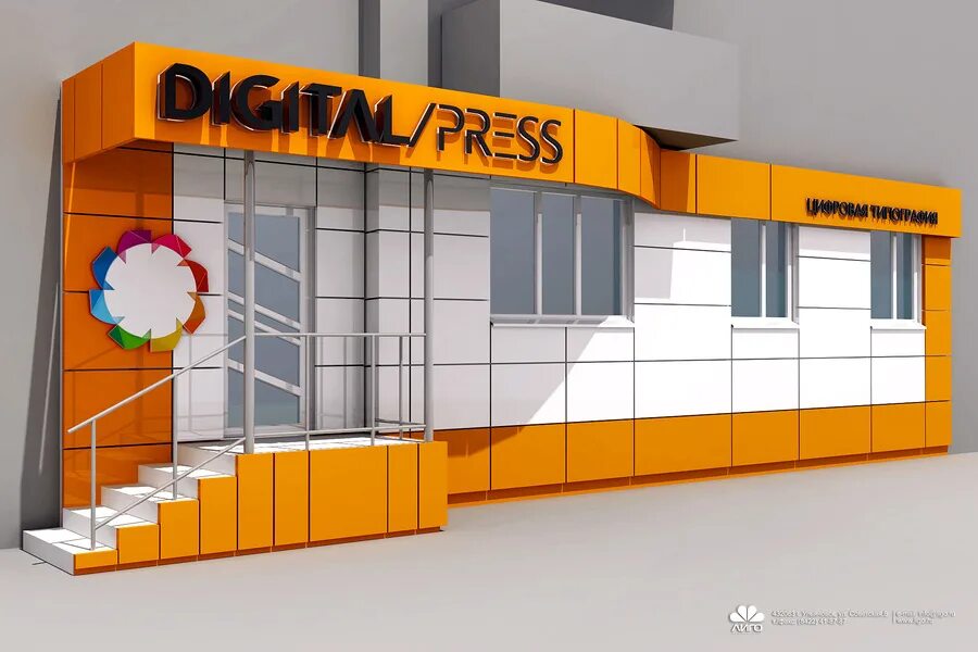 Интерьер туристического офиса. Рекламное оформление офиса. Выбор внешнего оформления. Вывеска магазина. Современный офис.