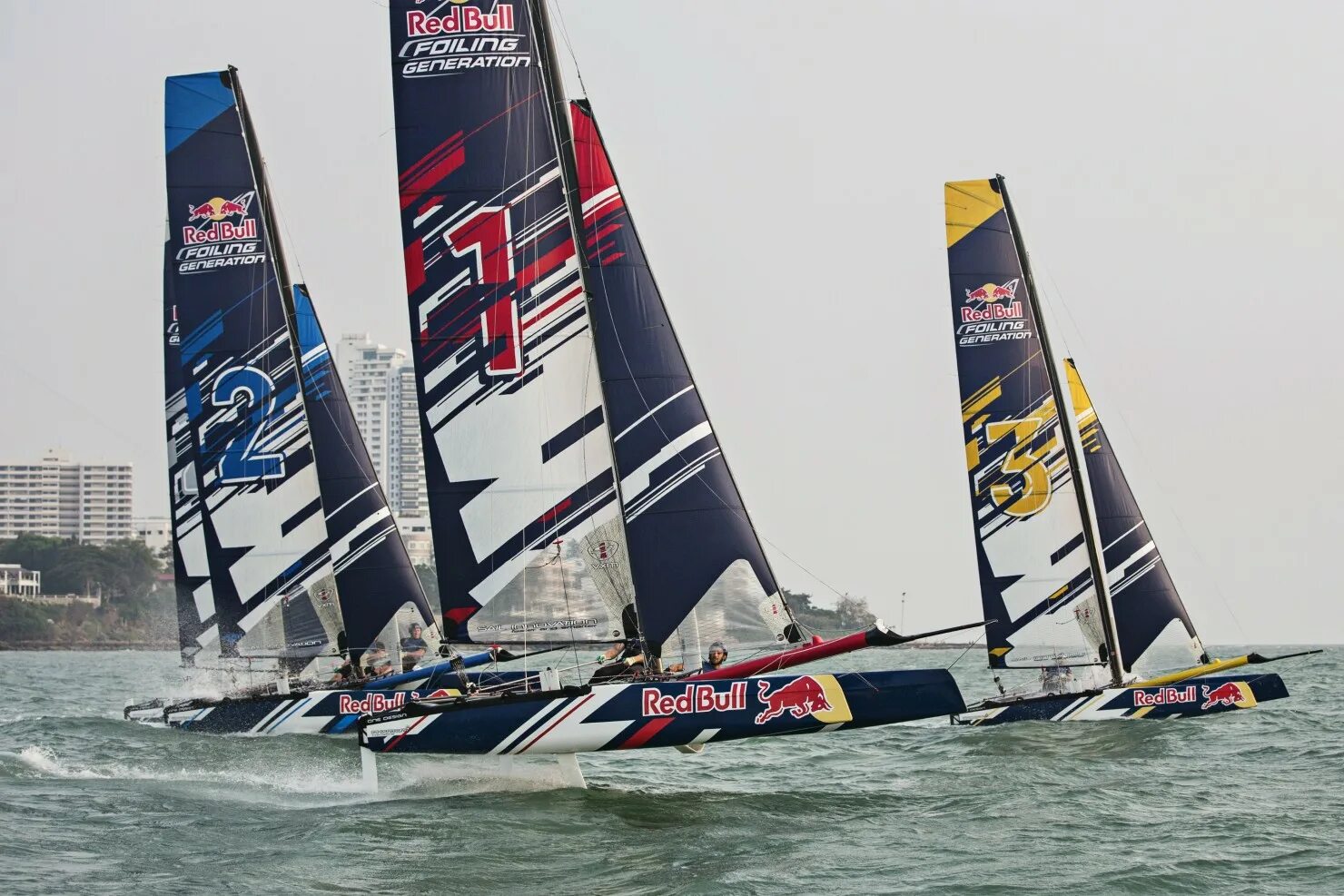 Team sails. Регата ред Булл. Red bull Foiling Generation. Парусный катамаран Red bull. Яхта ред Булл.