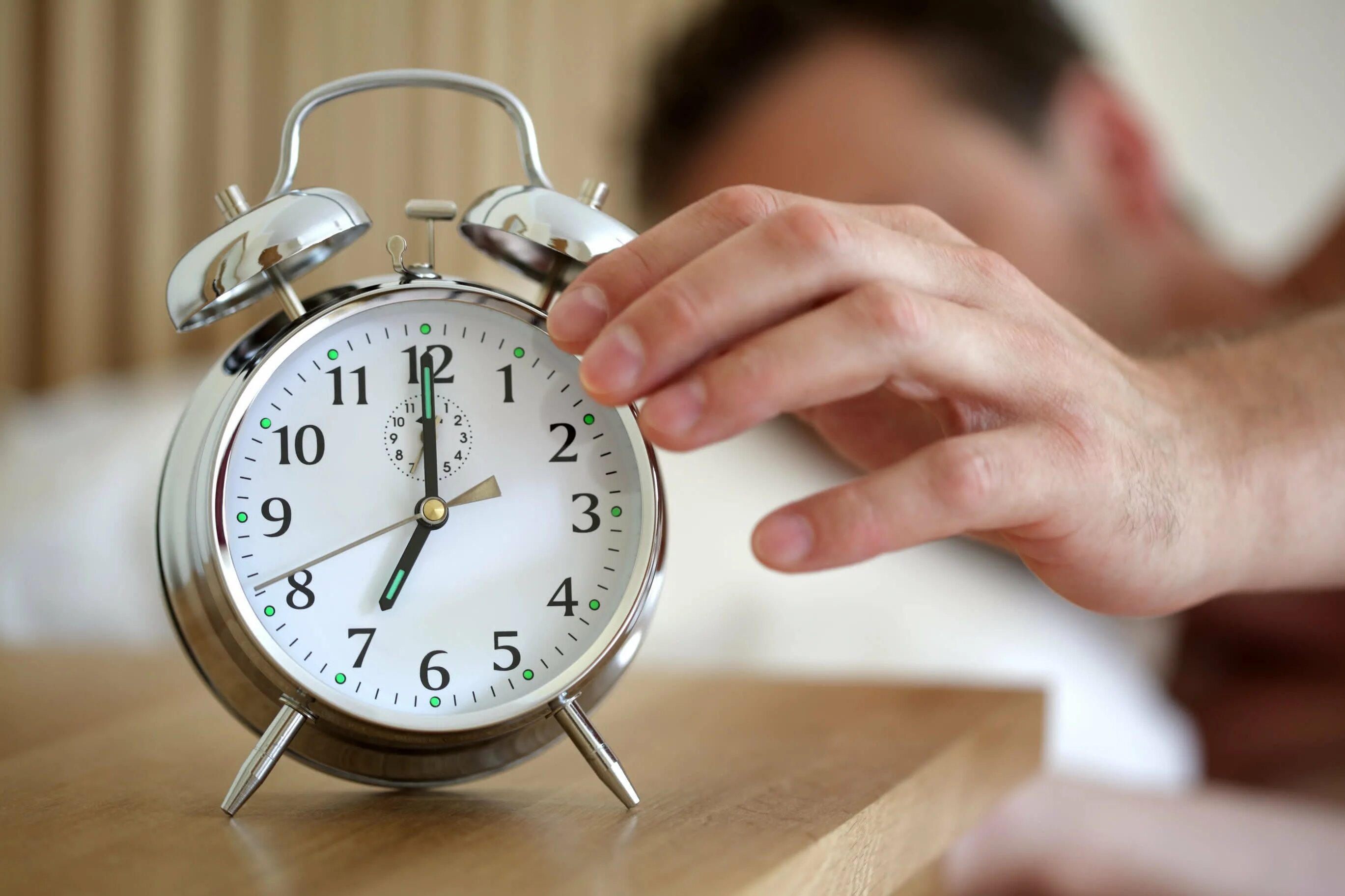 I wake up on time. I wake up on time