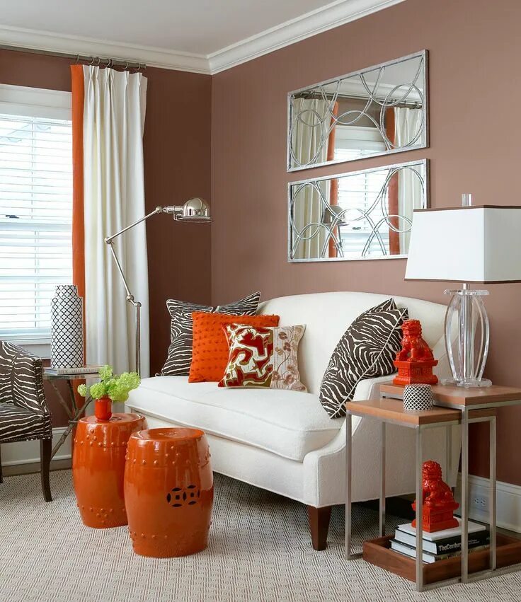 wandfarben ideen einrichtungsbeispiele holz orange weiß bilder #Design #dekor #d