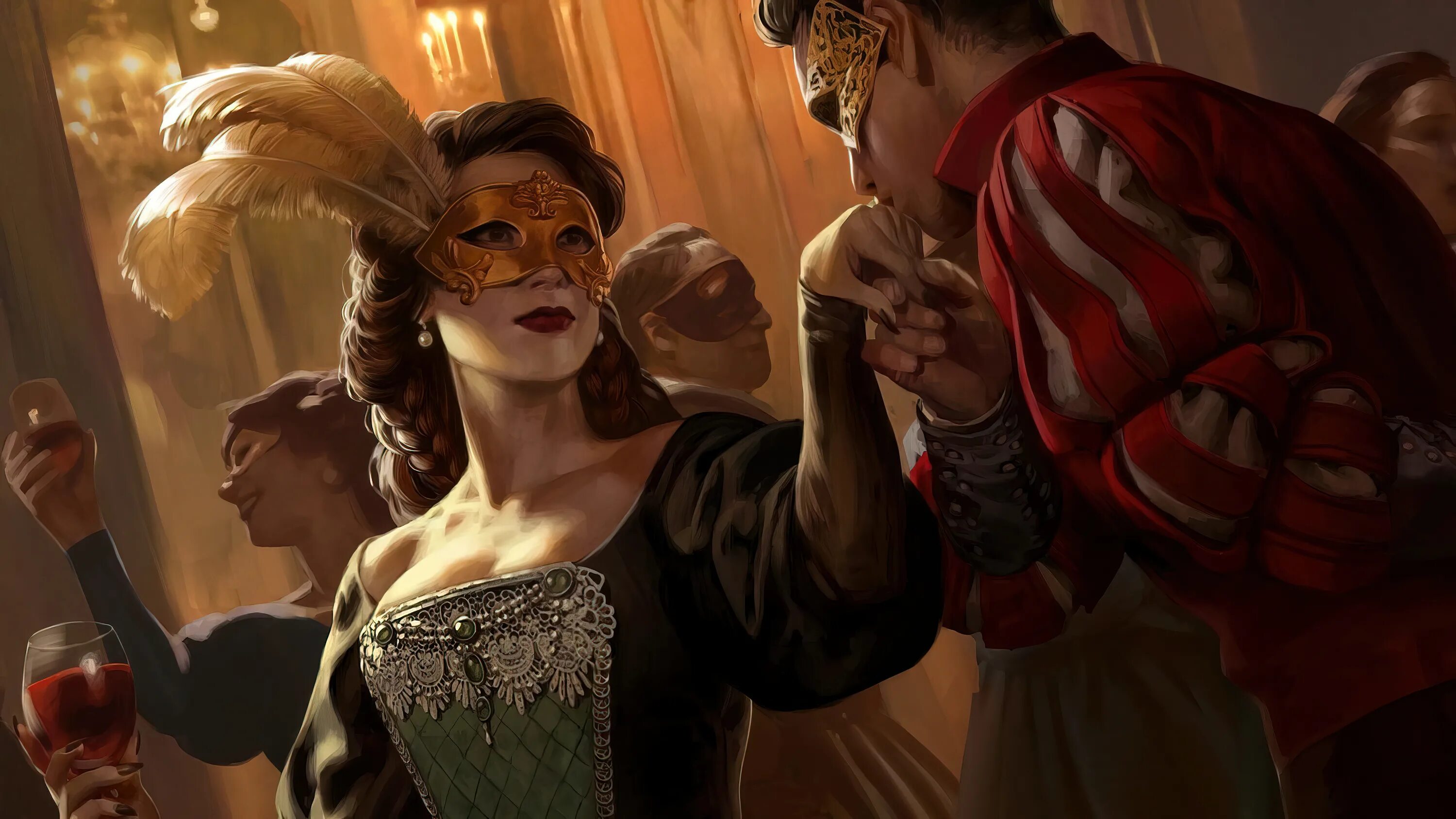 Ведьмак 3 маски для маскарада. Луиза ла валетт. Ведьмак маскарад. Геральт сыграем в гвинт. Ведьмак 3 трисс бал маскарад.