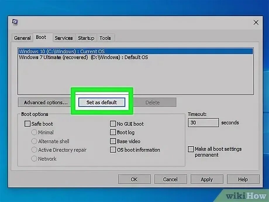 Set as default. Set as default