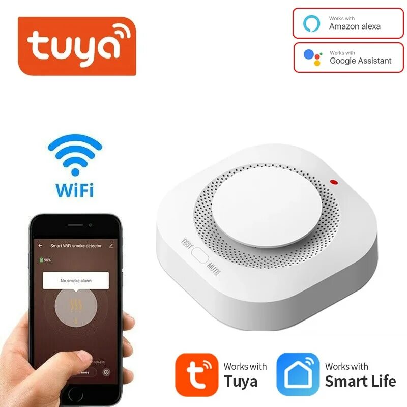 Smart детектор. Датчик дыма smart tuya. zsviot.