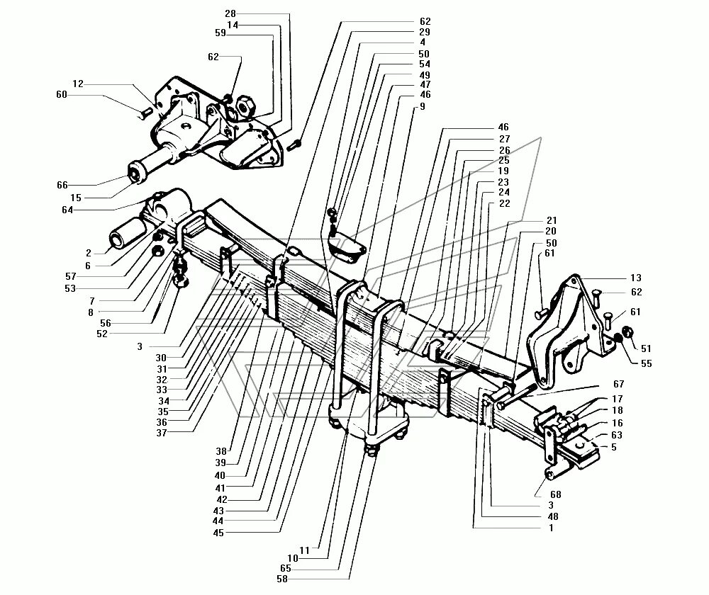 Передние рессоры зил 130. Крепление задней рессоры ЗИЛ 130. Рессора задняя ЗИЛ 130 схема. Передняя подвеска ЗИЛ 130 схема. Подвеска задняя ЗИЛ 130 каталог.