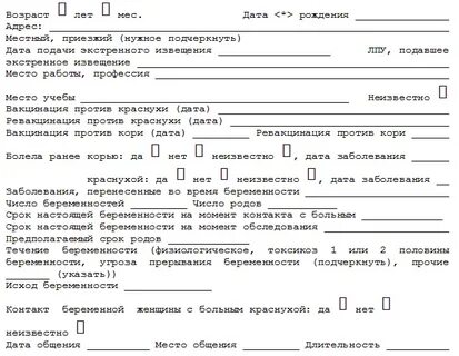 Извещение о больном туберкулезом