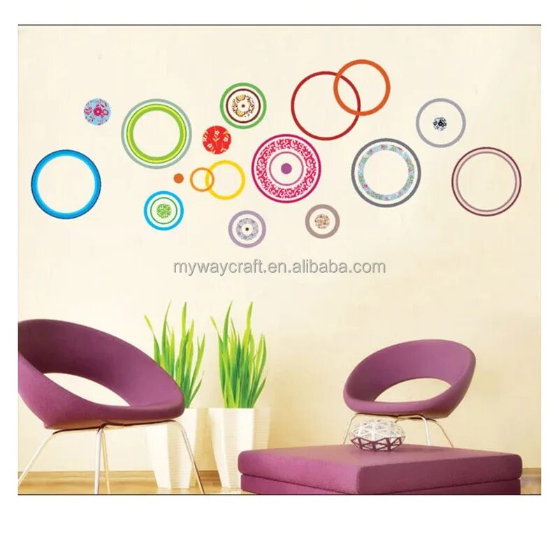 1 Set Indoors Decoration Circles Stereo Removable 3D Art Wall Stickers Drop Ship