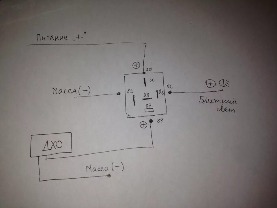 Как подключить дхо через. ДХО 5 контактное реле. Схема подключения дневных ходовых огней через реле 5 контактное. Подключить ходовые огни через реле 4 контактное схема подключения. ДХО через 4 контактное реле.