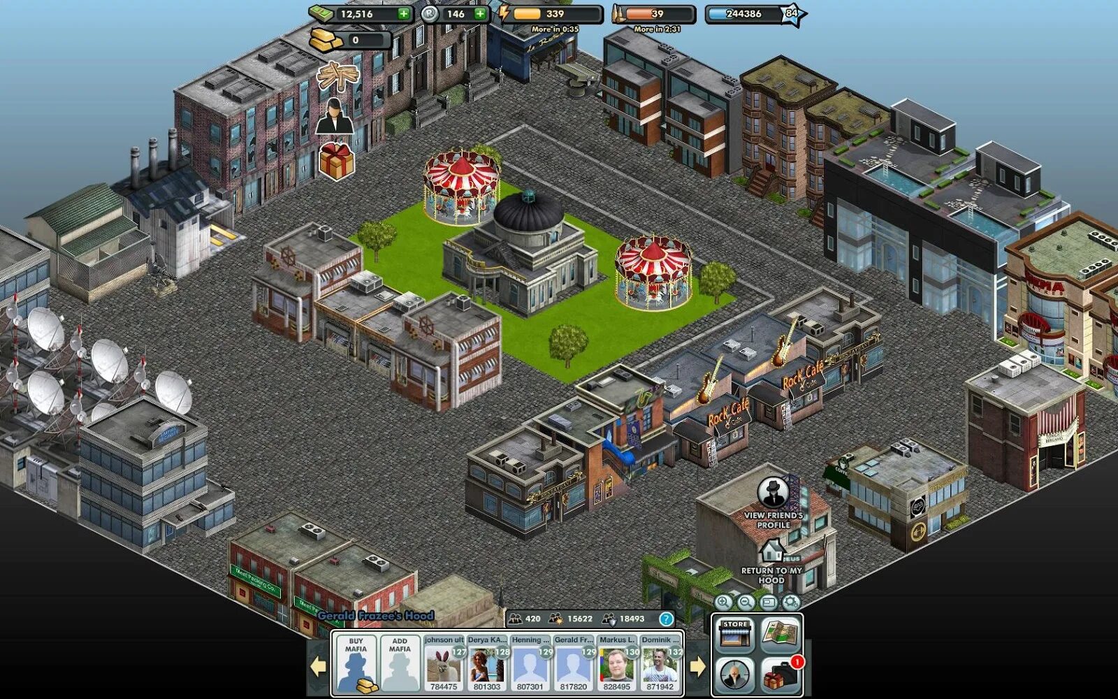 Команды в игре город