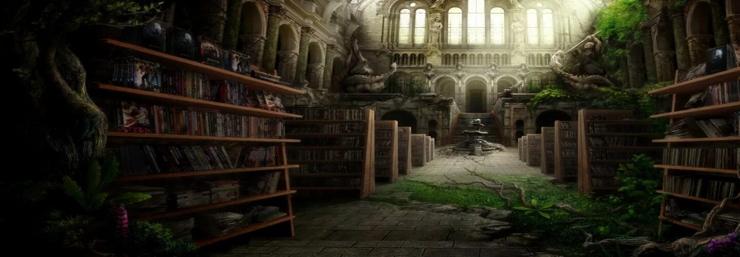 Fantasy world библиотека бесплатная электронная. Библиотека фэнтези. Библиотека скайрим. Старая библиотека фэнтези с грибами. Библиотека в башне.