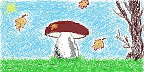 Рисуем грибы осенью