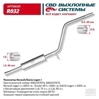 Резонатор рено логан артикул