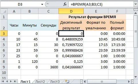 Включи функцию время