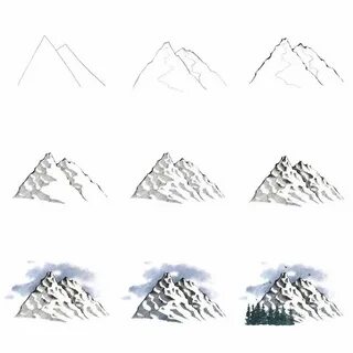 Как рисовать гора