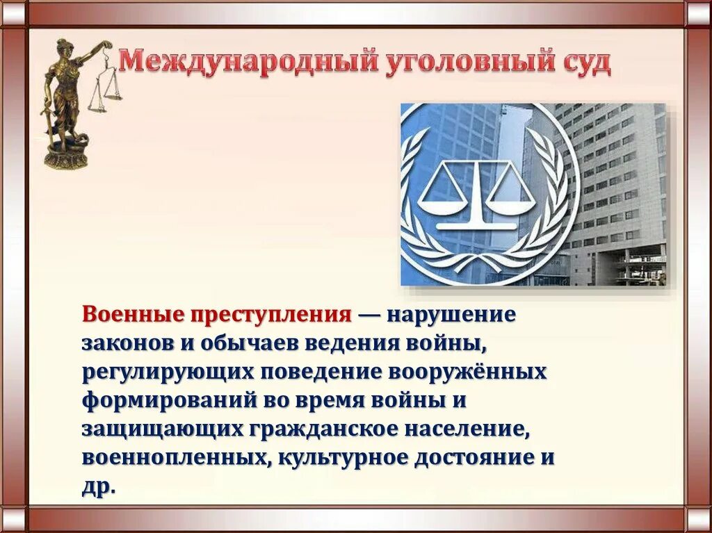 Международного уголовного законодательства