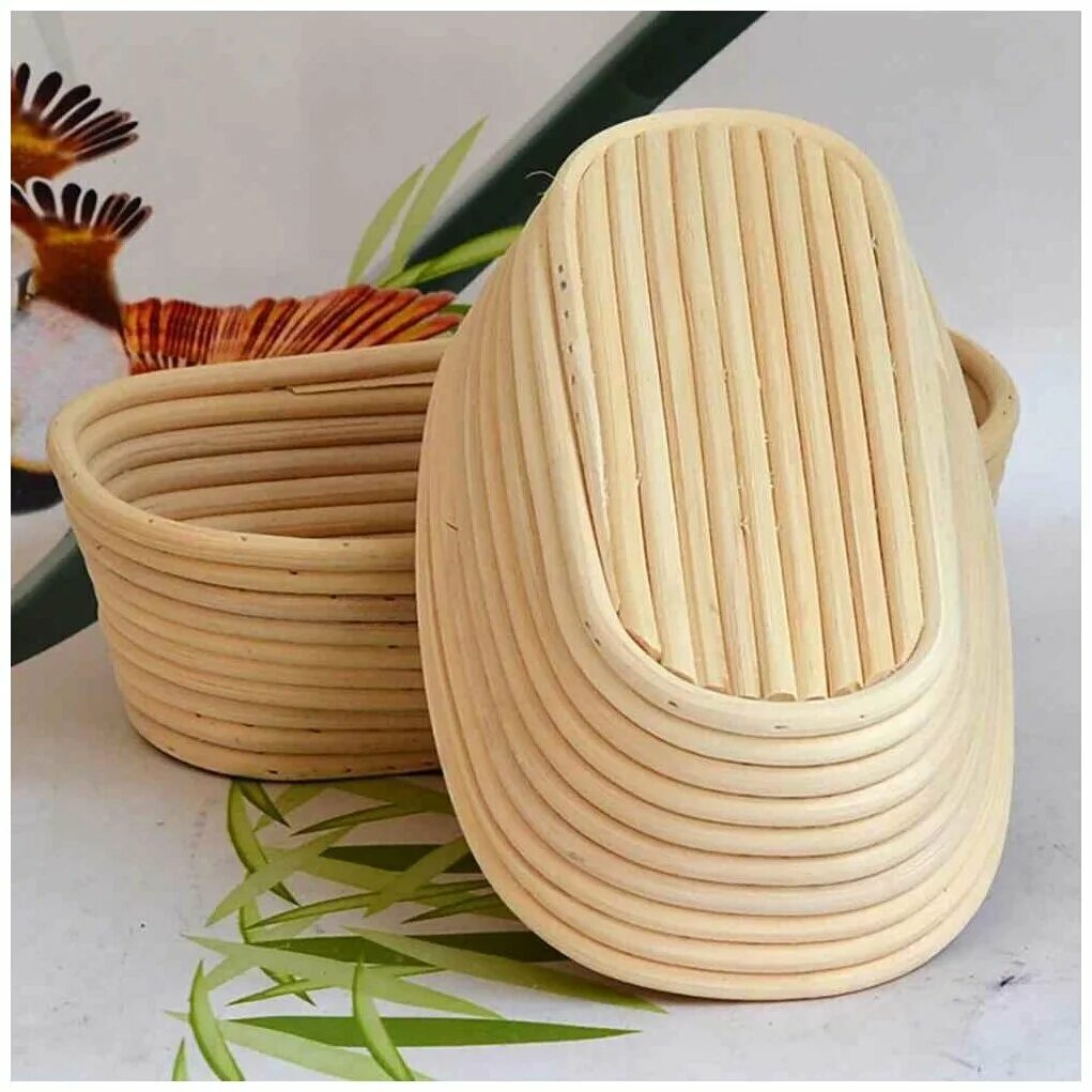 Ds1740031 форма овальная из лозы (ротанга) для расстойки теста 265*160*75 мм. Формы из лозы для расстойки хлеба. Форма для расстойки хлеба из ротанга. Корзина из ротанга для хлеба. Корзинка для хлеба.