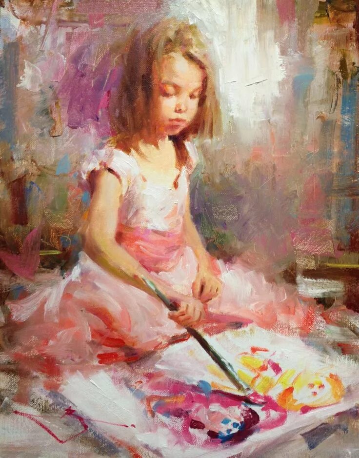 Картинка художник. Кевин Байлфусс юная художница. Картина "маленькая художница" Балакшина. Девочка художник. Дети в живописи.