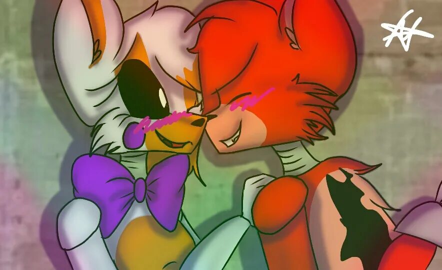 Лолбит и фокси фнаф любовь. Тангл и фокси. Лолбит и фантайм фокси. Фокси лолбит. Фокси лолбит.