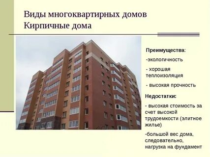 Виды многоэтажных зданий