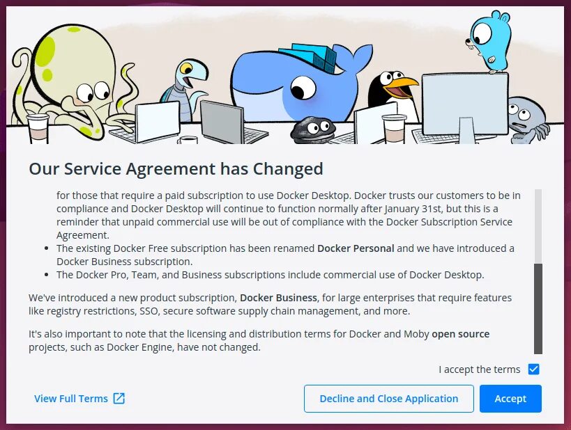 Docker service not found. Docker service not found