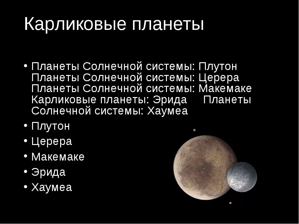 Самая дальняя карликовая планета солнечной системы. Церера Плутон Карликовые планеты. Карликовые планеты Церера Плутон, Эрида, Макемаке, Хаумеа.. Солнечная система Макемаке Хаумеа Церера. Солнечная система планеты Церера, Эрида, Макемаке и Хаумеа.