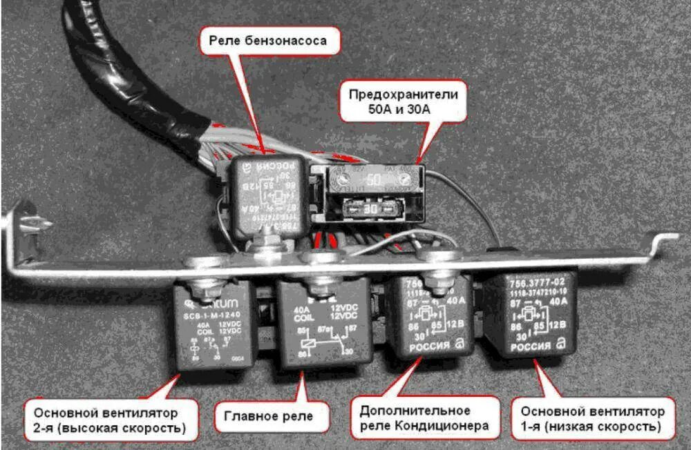 Нет реле реле вентилятора Калина 1. Предохранитель топливного бака
