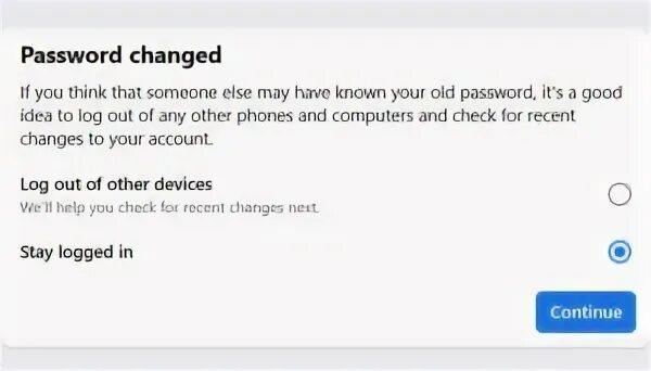 Your password was changed