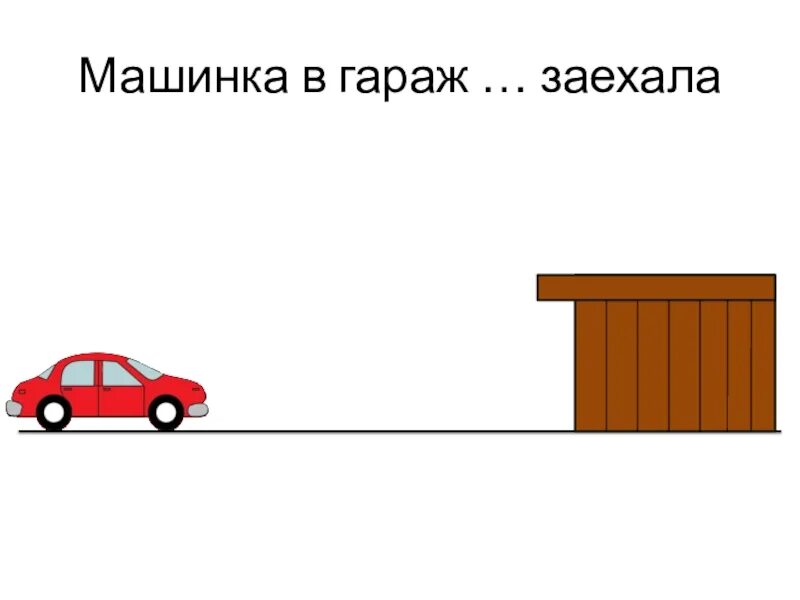 Рисунок машина въехала в гараж. Машинка в гараж заехала. Автомобиль выезжает из гаража. Машина заезжает в гараж.