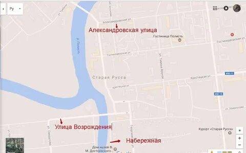 Старая русса улицы города карта