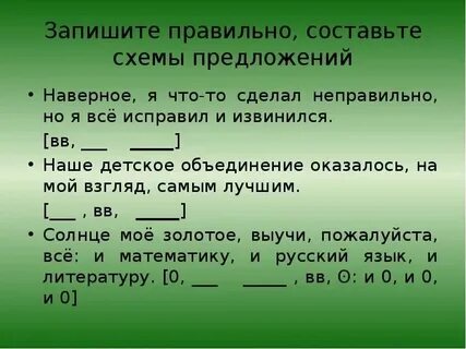 Схема вводного предложения