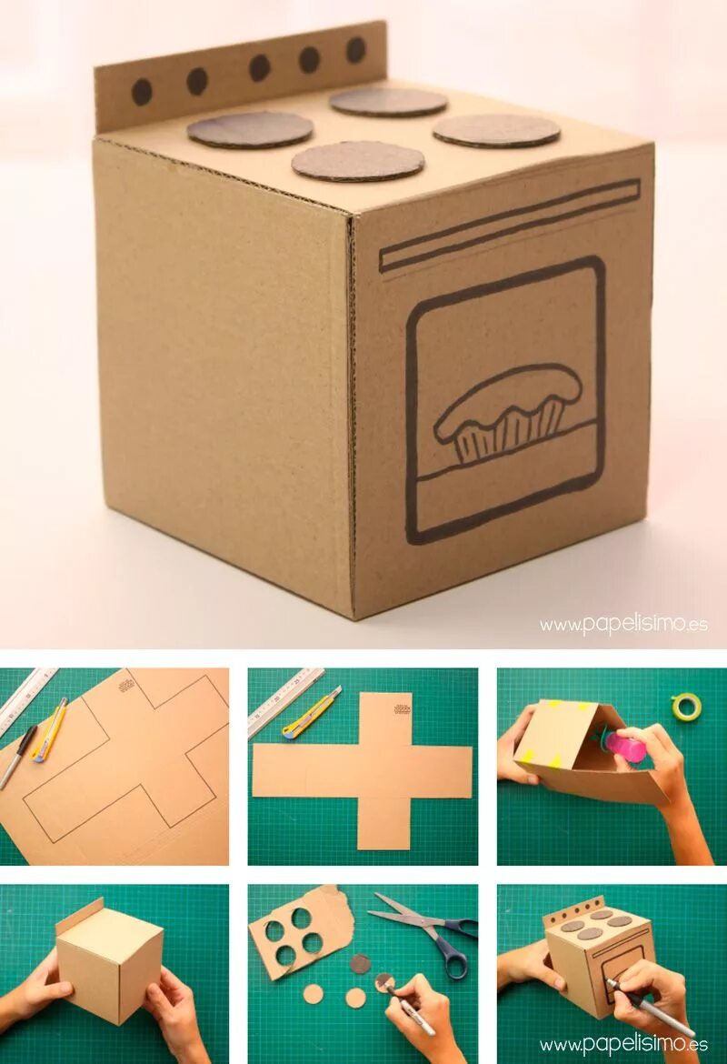 Clever Stuff You Can Make With Cardboard For Kids. Diy barbie house, Doll furnit