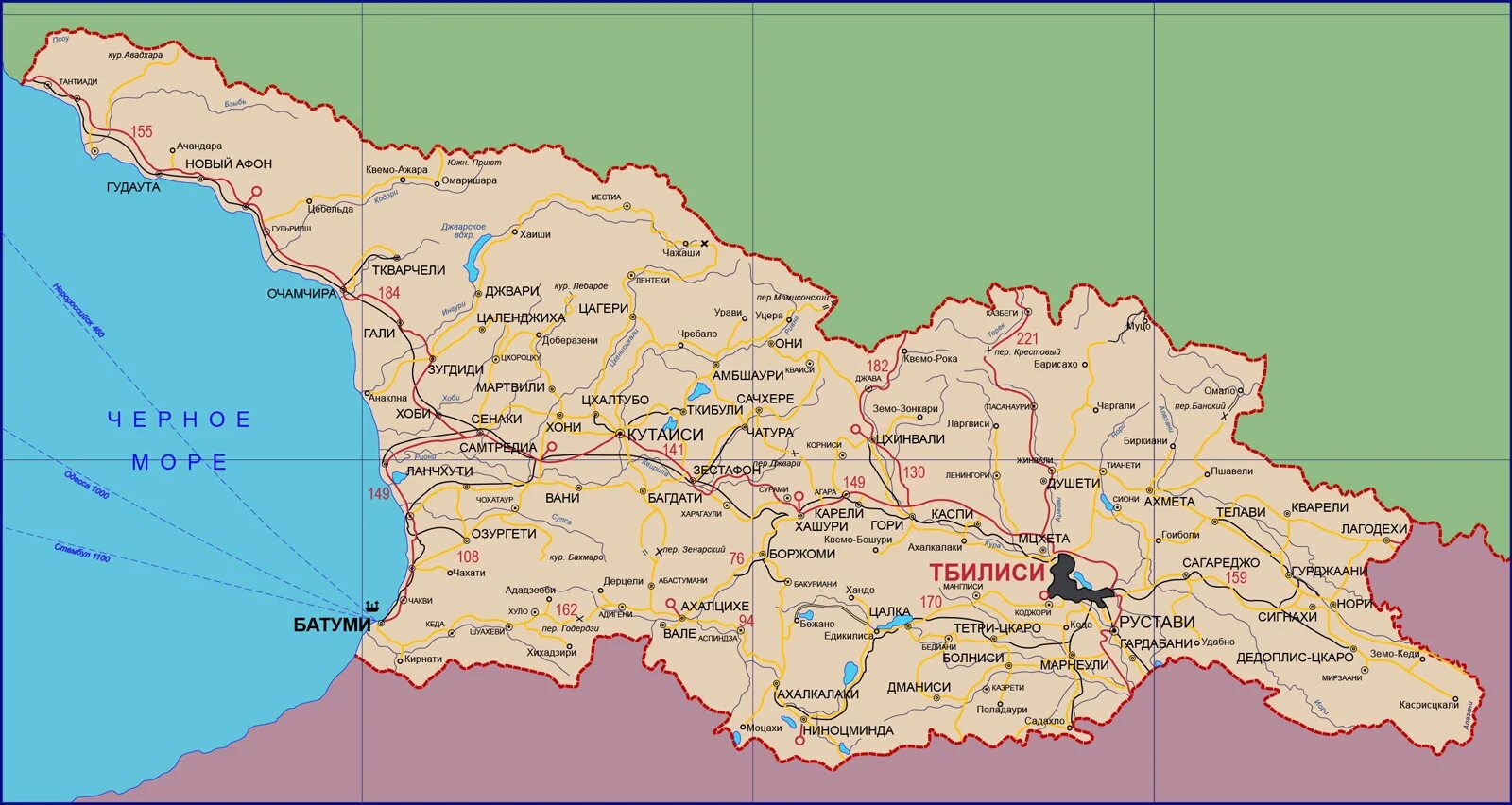 Территория Грузии на карте. Грузия карта побережья подробная с городами. Физическая карта Грузии подробная. Грузия карта побережья подробная с городами и поселками.