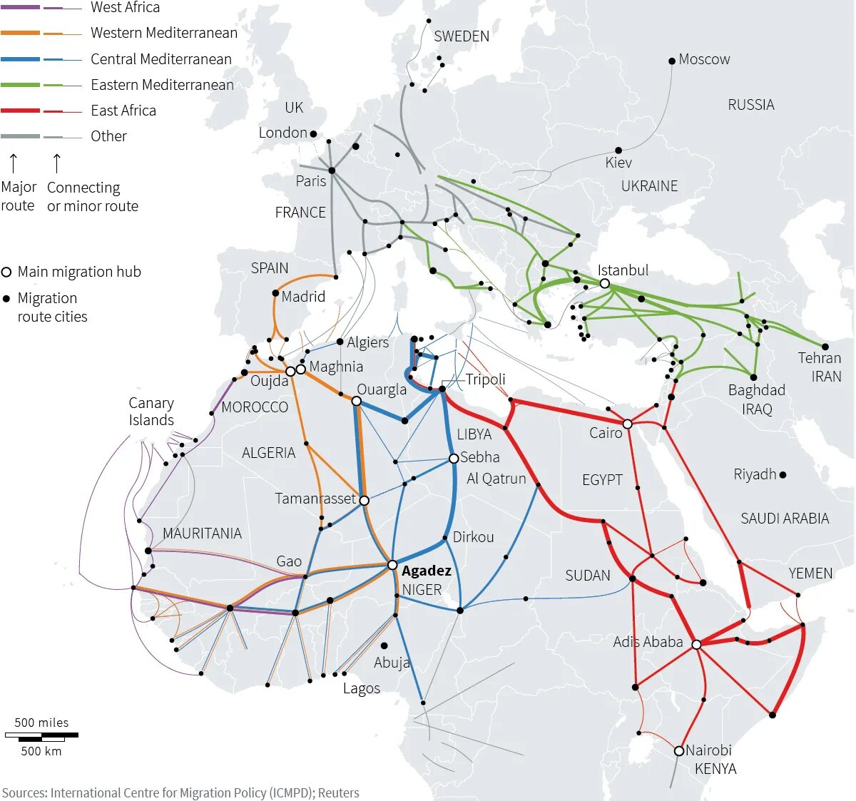 Connected route. Основные пути миграции в Евросоюз. Миграционные потоки Африки. Миграция в Европе карта. Миграционные потоки в Европе.