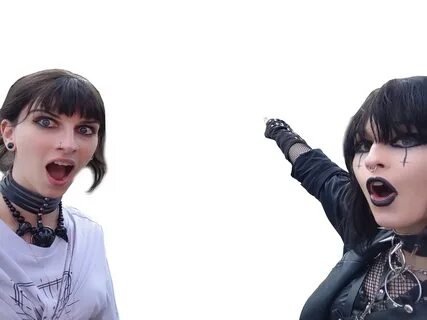 Two Goth Girls Pointing Transparent PNG Template Two Soyjaks Pointing.