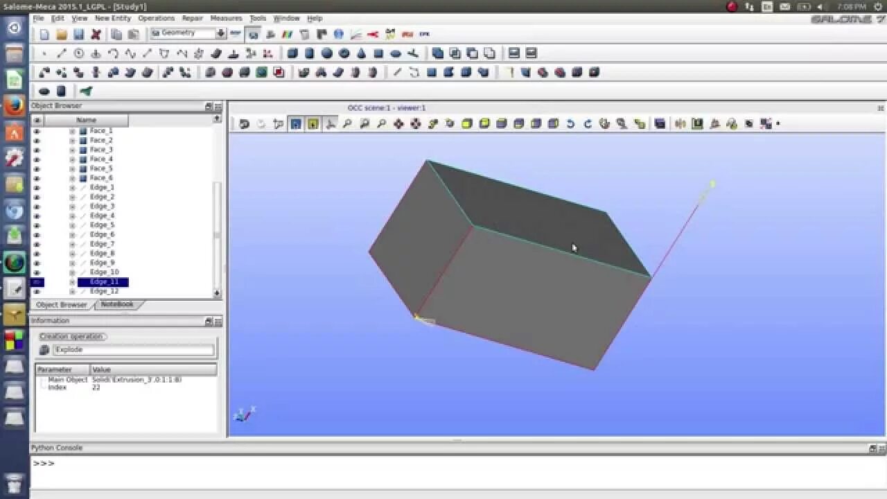 Solid by cm com. Salome Meca. CALCULIX Интерфейс. Salome platform. HEEKSCAD.