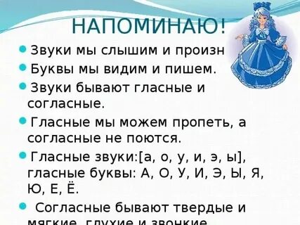 Особенности гласных звуков 1 класс конспект