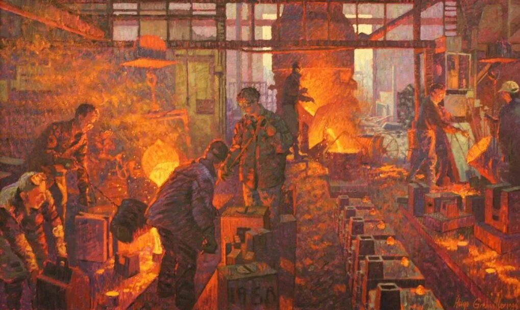 Индустриальная живопись. Металлургия в живописи. Промышленная революция металлургия. Промышленная революция арт.